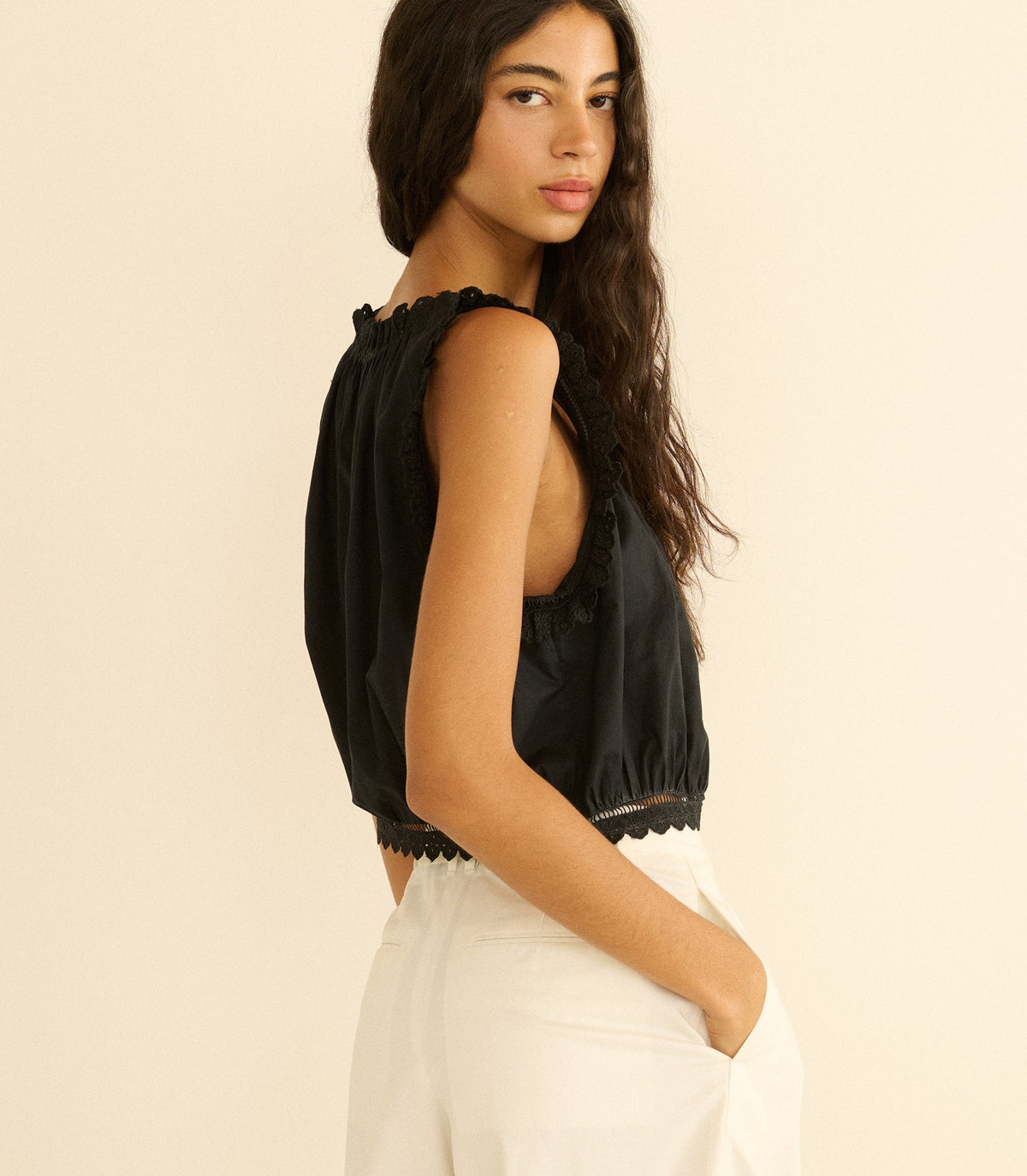 Traveler Top in Black, view 5
