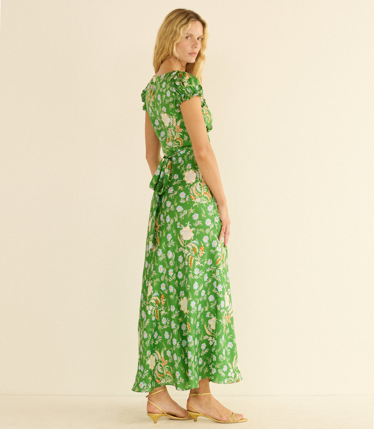 Valerine Dress in Emerald Hollyhock Hills, view 5