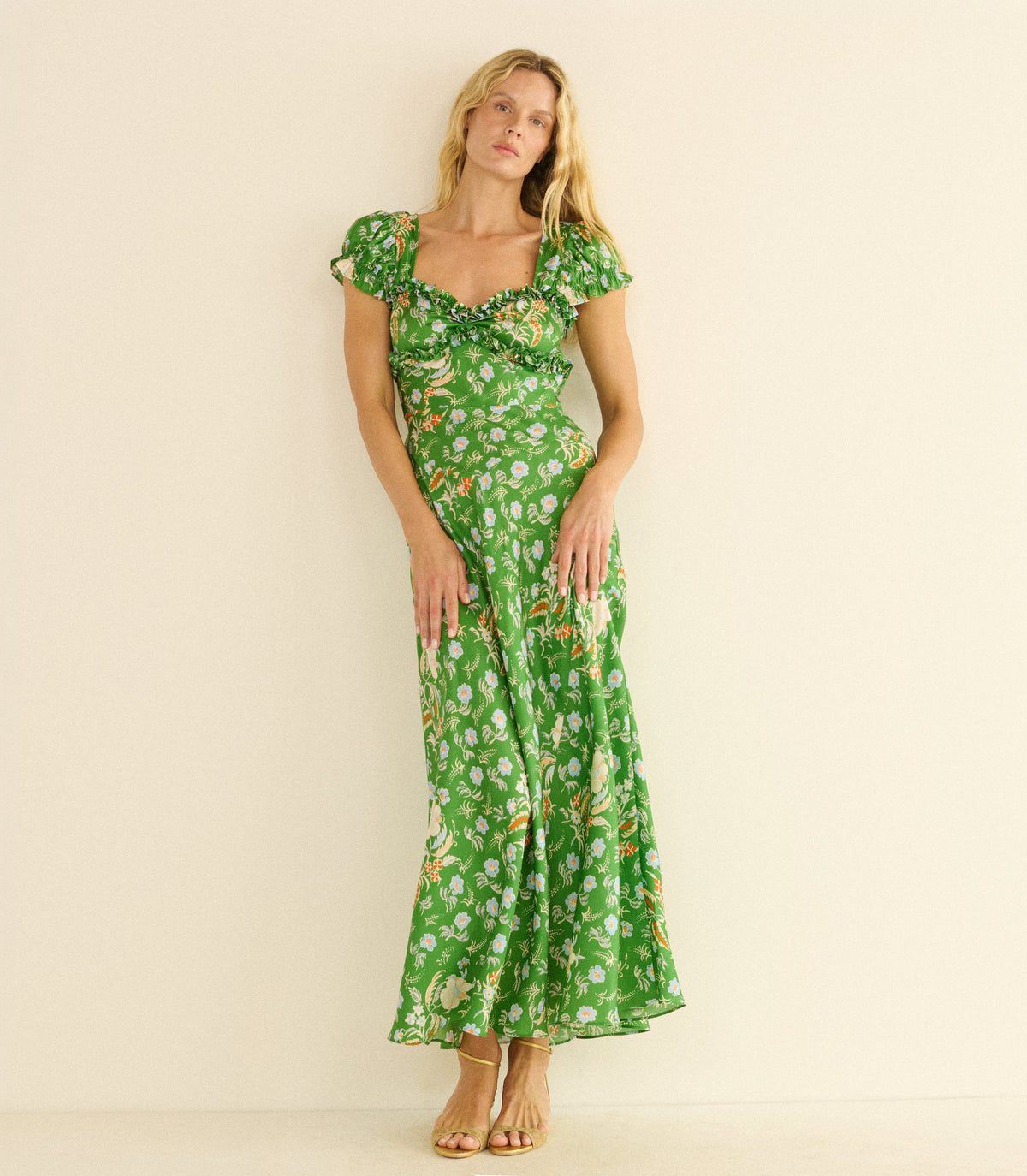 Valerine Dress in Emerald Hollyhock Hills, view 4