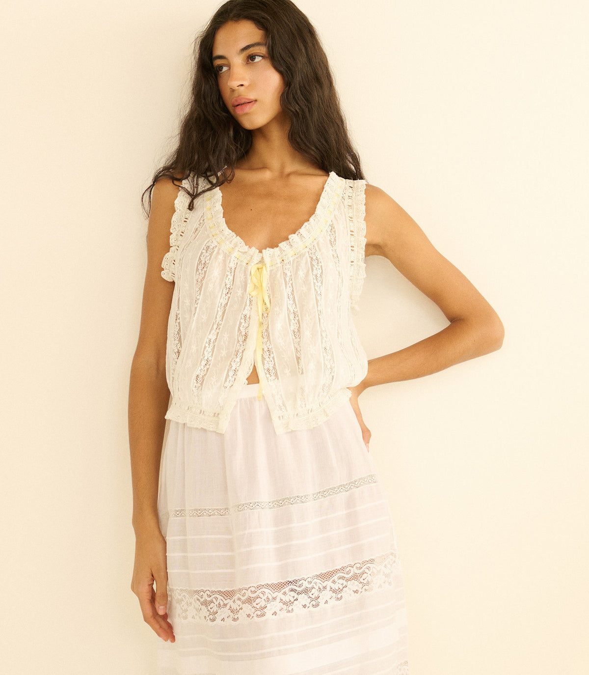 Vetiver Top in Salt, view 3