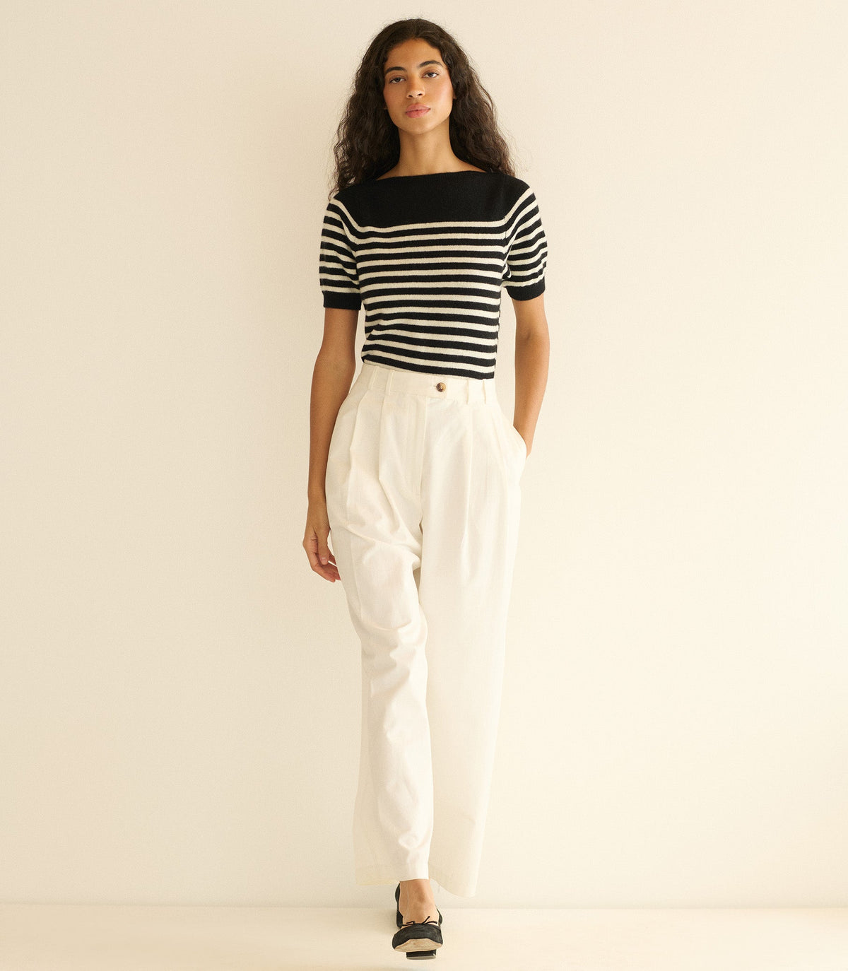 Vidette Sweater in Marceau Stripe, view 3