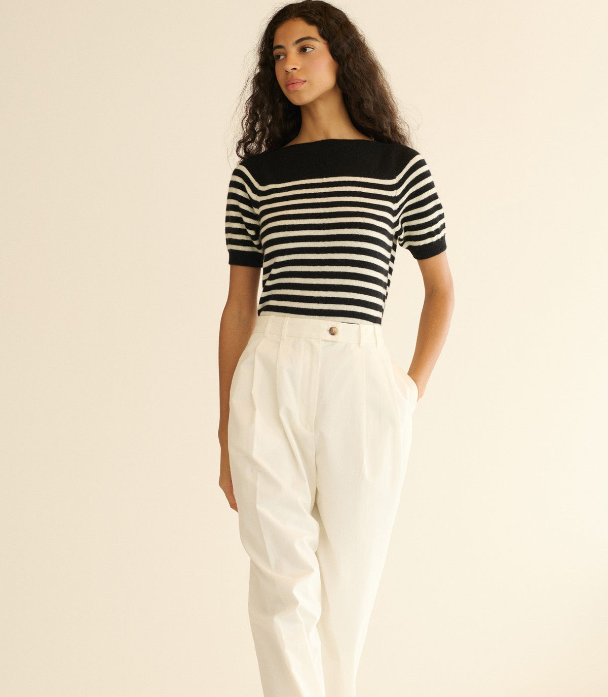 Vidette Sweater in Marceau Stripe, view 2
