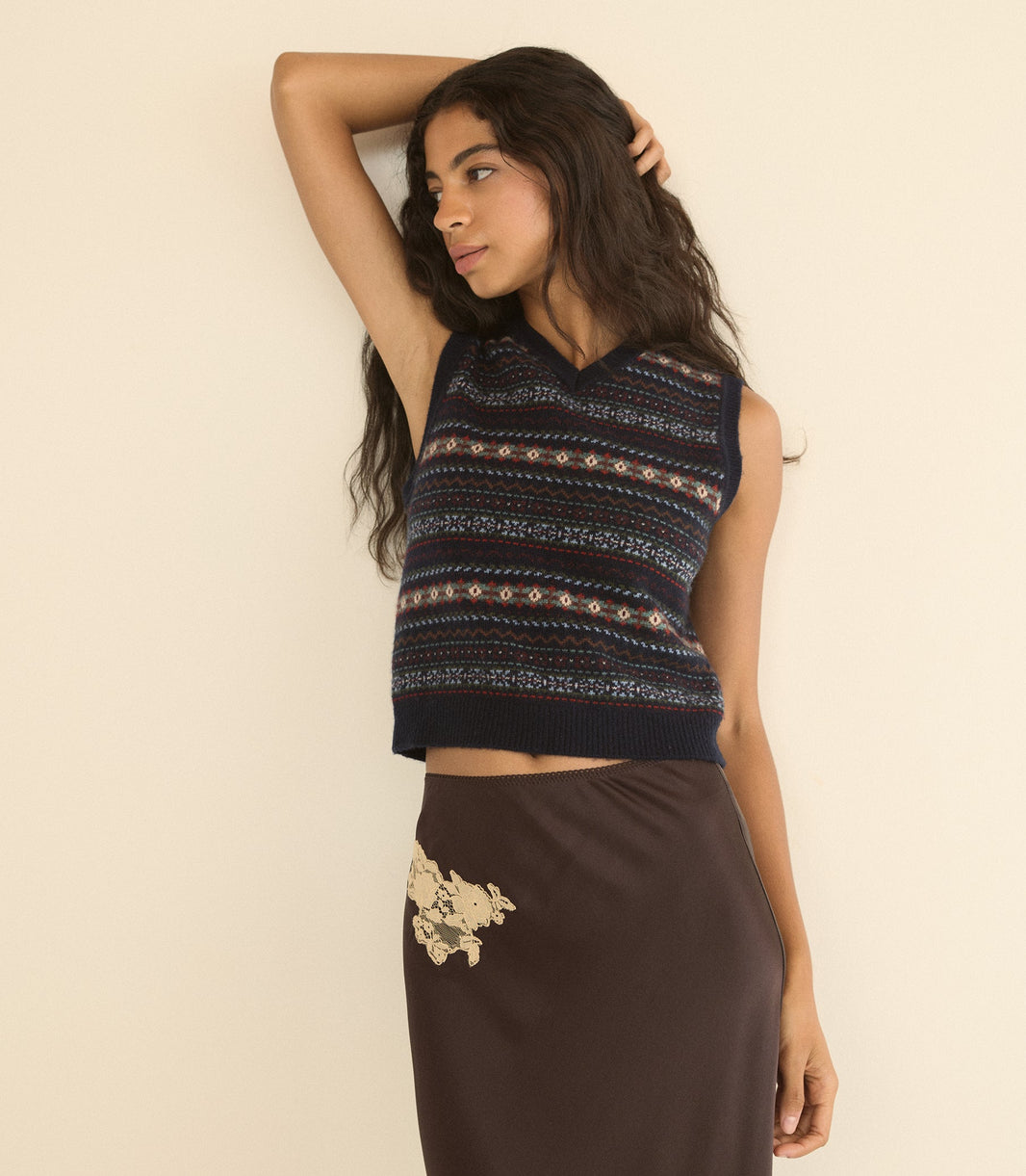 Vincent Vest in Navy Dashwood Fair Isle