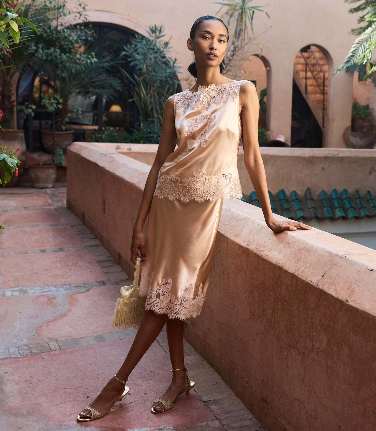Elowette Skirt in Peach Sorbet, view 2