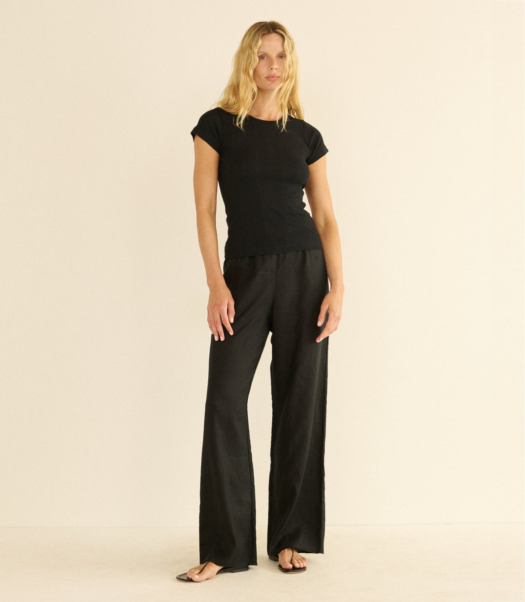 Vivi Tee in Black Quelle Jolie Pointelle