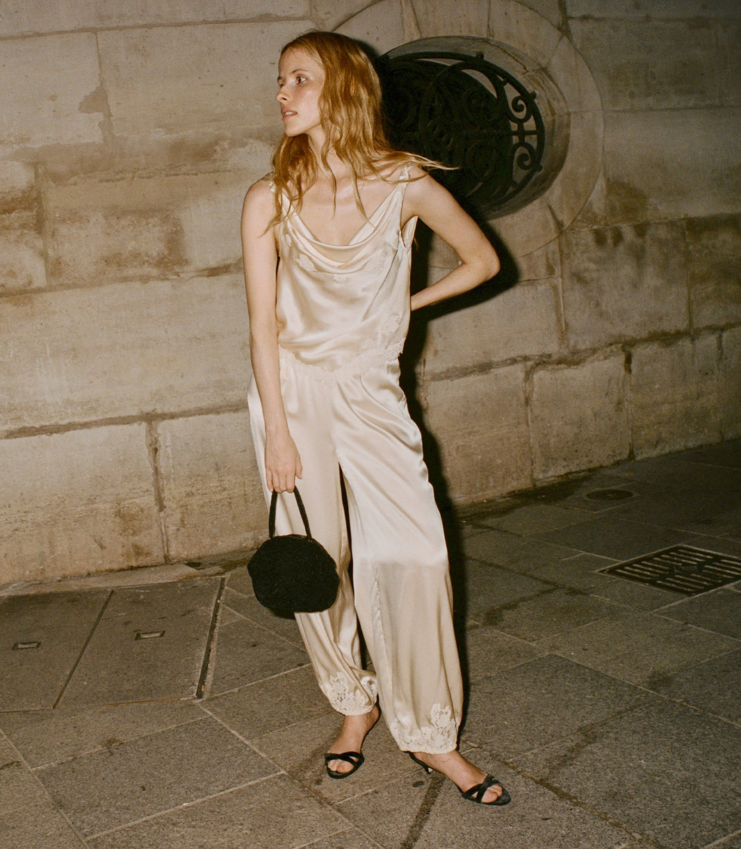 Yaria Silk Satin Pant in Candlelight