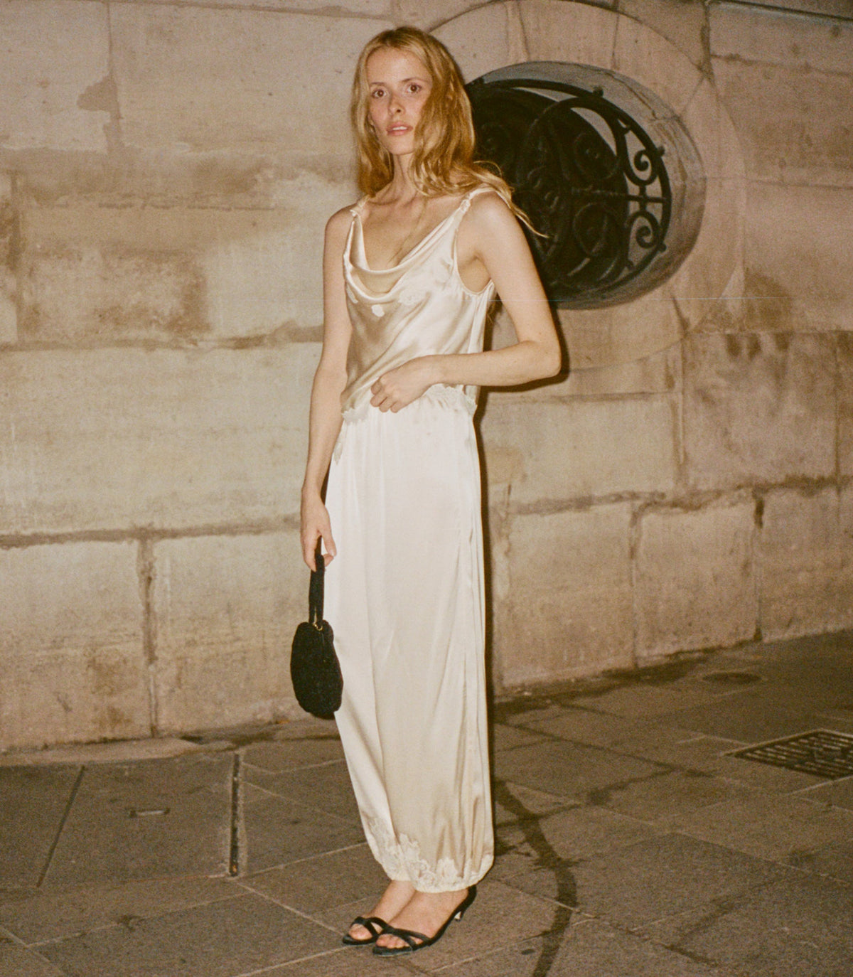 Yaria Silk Satin Pant in Candlelight, view 3